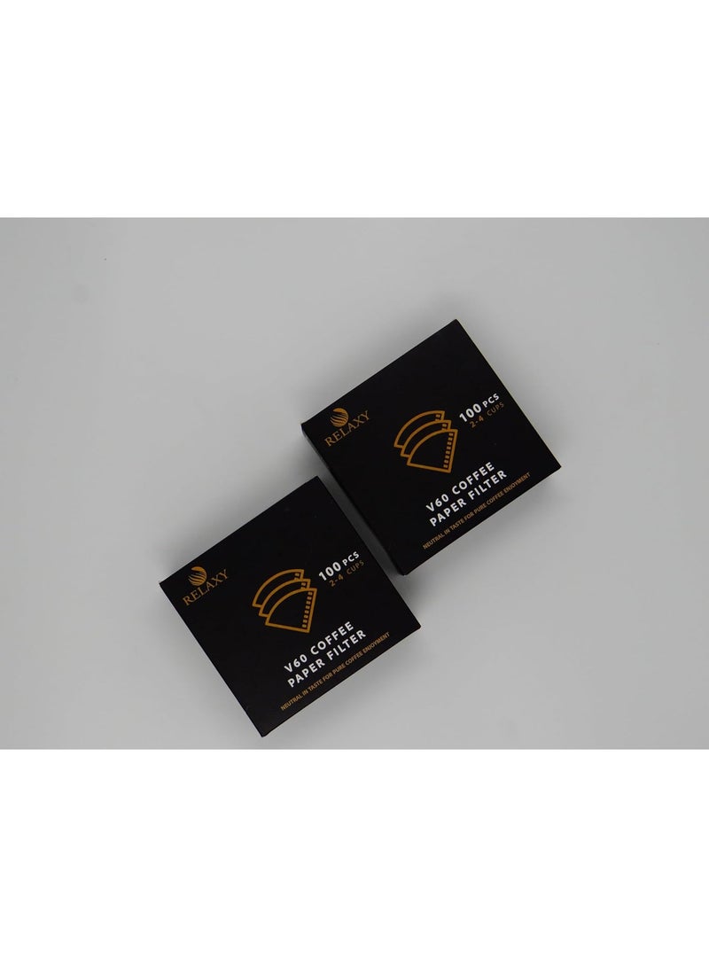 RELAXY V60 Coffee Filters, Cone Paper, White Unbleached Disposable Paper Filters, Size 02, Fits Pour Over Coffee Drippers 2-4 Cups, 100 pcs - Image 3