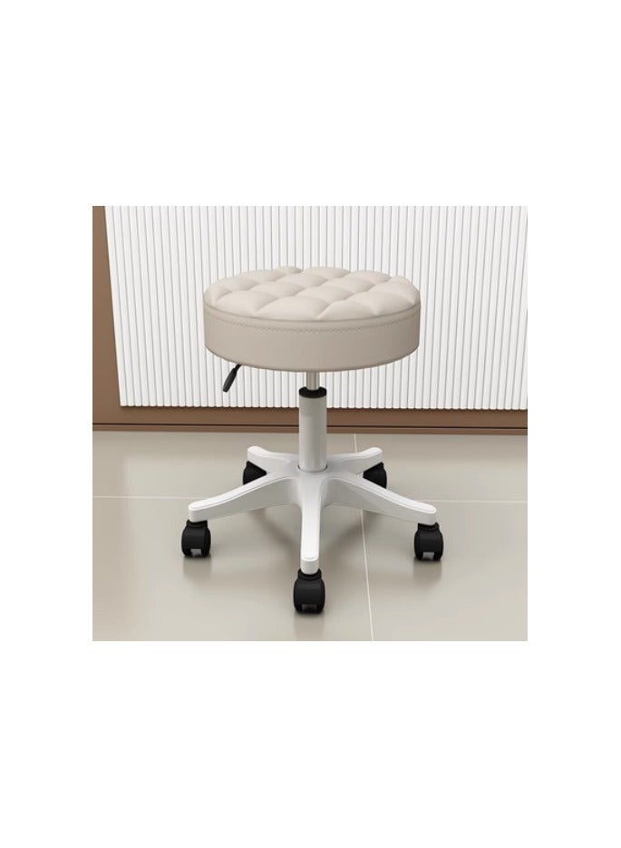 Generic Beige Beauty Salon Special Stool, Rotating Lift Bar Chair, Master Chair, Barber Shop Nail Chair, Makeup Chair  - Image 1