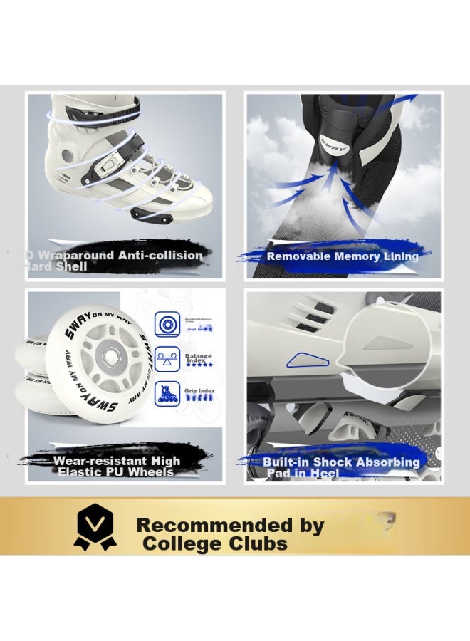 sway Swee Professional Roller Skates For Adults, Men And Women, Inline Skates For College Students, Beginners, Flat Roller Skates, Straight Row Roller Skates - Image 5