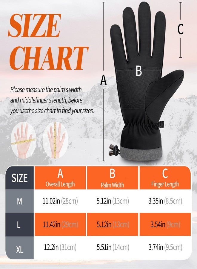 HOPSOOKEN Winter Waterproof Ski Gloves for Men Women Touchscreen Snow Thermal Fleece Warm Gloves Cold Weather Cycling Driving Running(BlackM) - Image 5