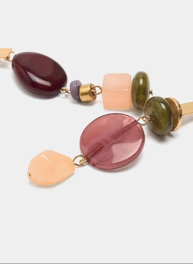 بارفوا أقراط طويلة غير متماثلة متعددة الألوان