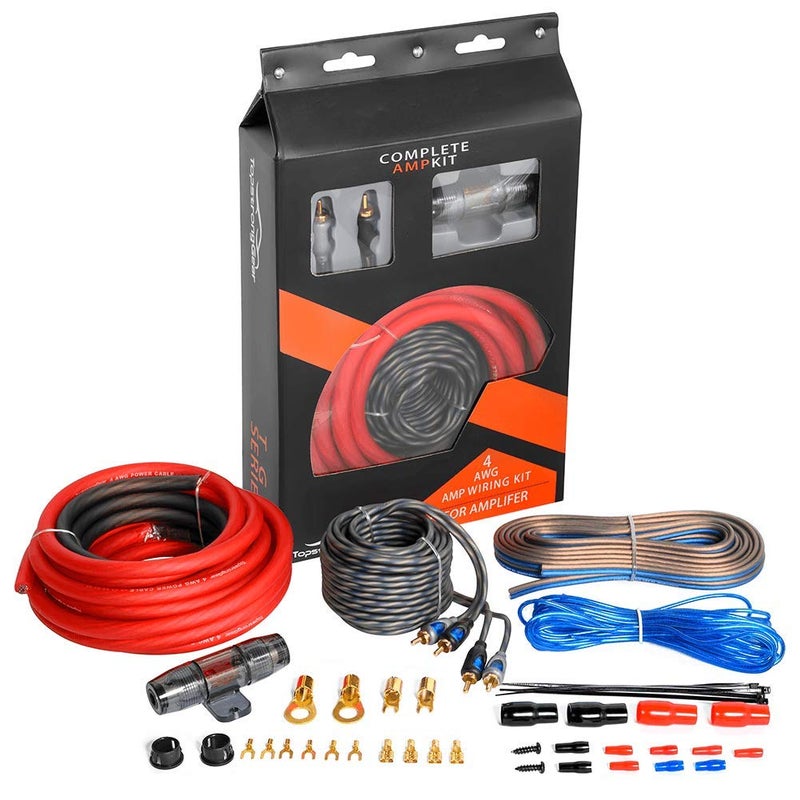 Generic TOPSTRONGGEAR 4 Gauge Amp Kit True 4 AWG Amplifier Installation Wiring Amp Kit Install Cables  - Image 1