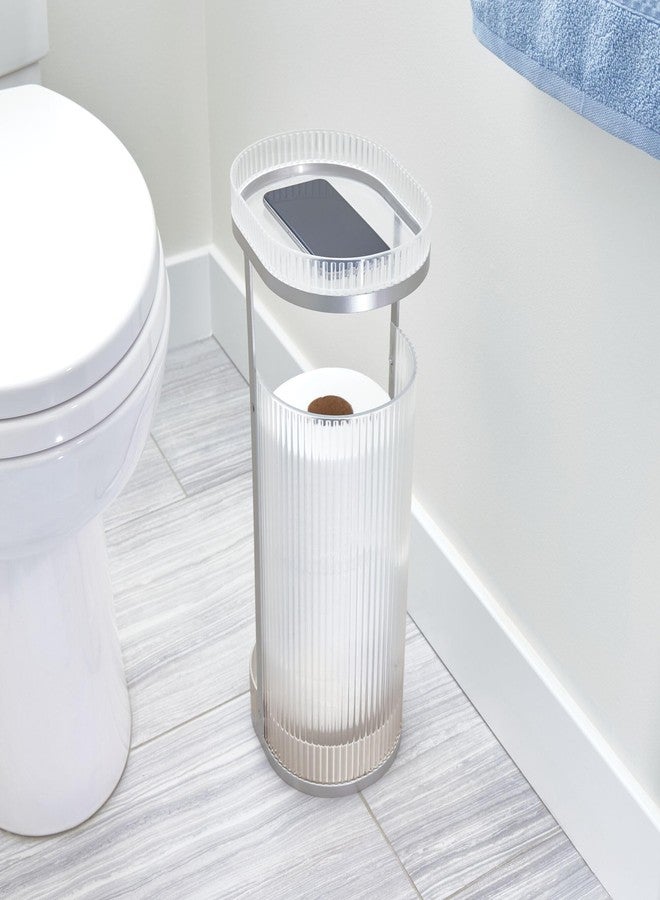 InterDesign iDesign Toilet Paper Stand with Tray - Elemental Fusion - Clear/Satin Gray - Image 5