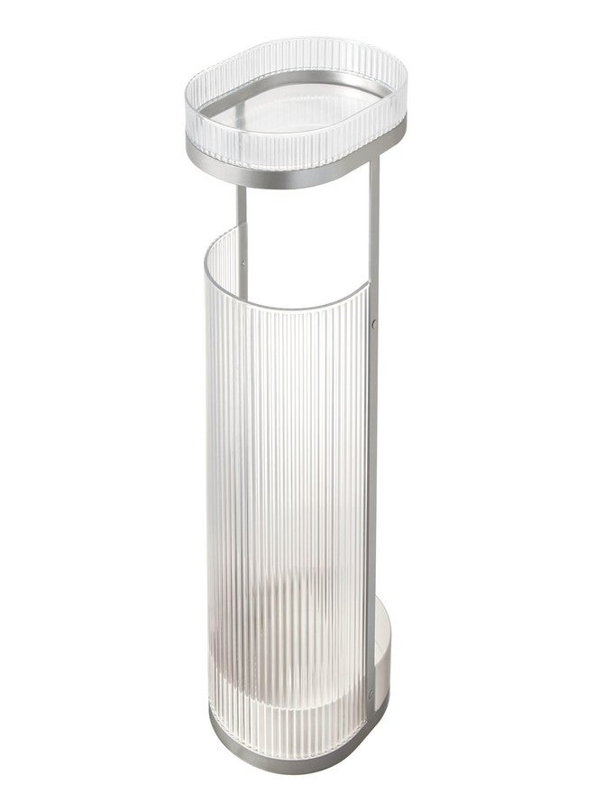 InterDesign iDesign Toilet Paper Stand with Tray - Elemental Fusion - Clear/Satin Gray - Image 1