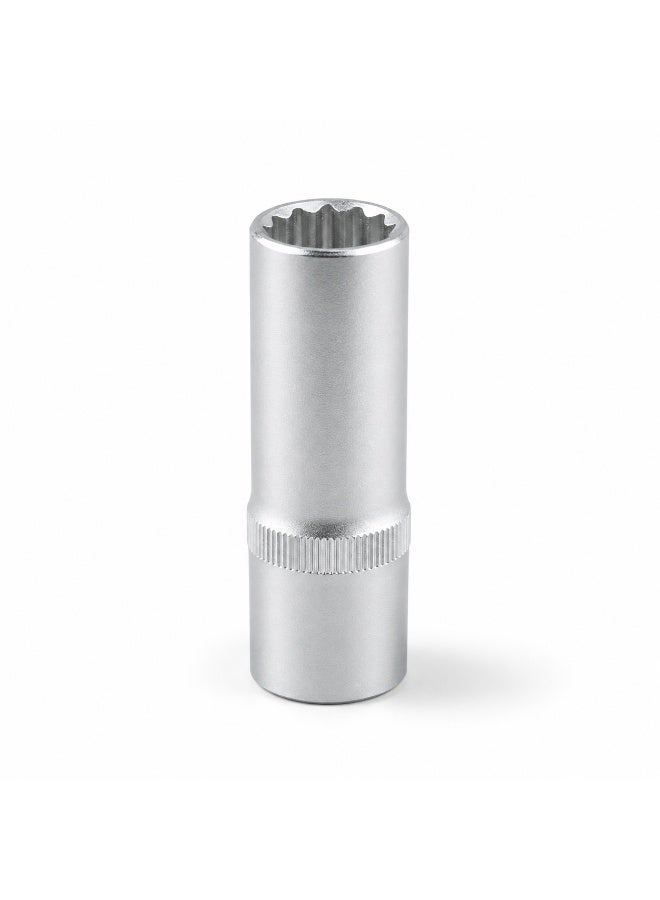 12mm 12 Point Deep Socket, 1/2 Inch Square Drive, Chrome Vanadium Steel CR-V Socket Wrench for Ratchet, Breaker Bar, Automotive Repair and Workshop Use - Image 1