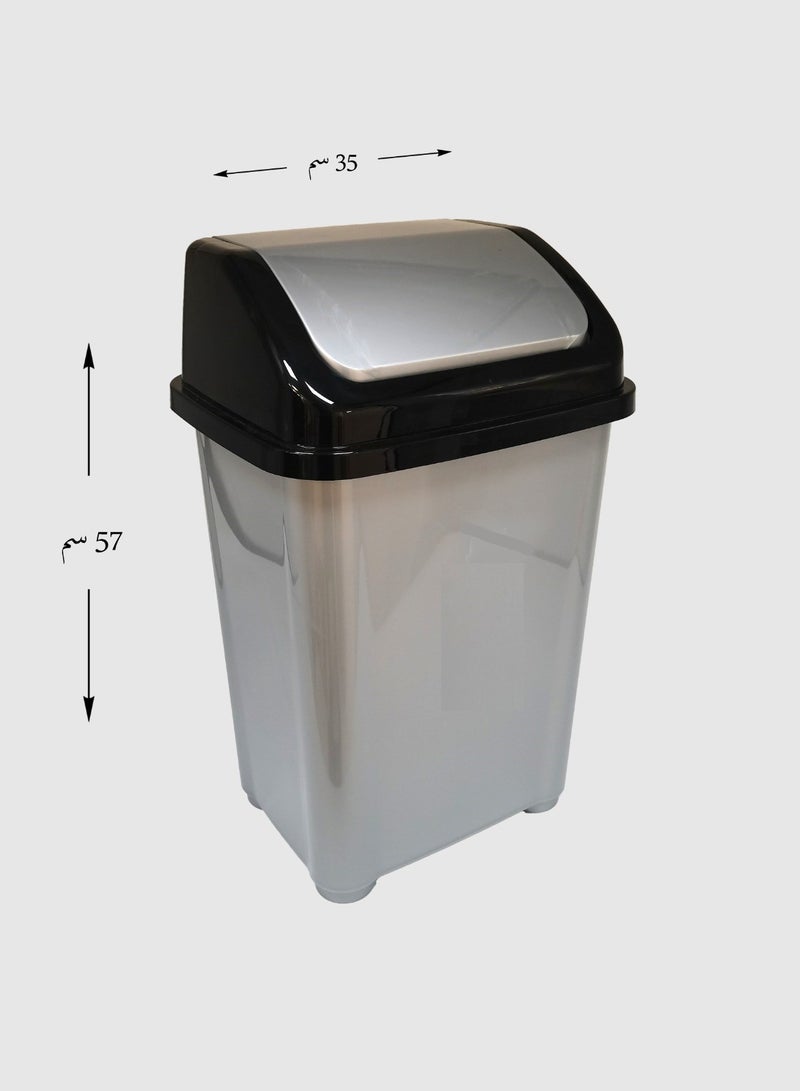 Trash can with fan cover made of plastic