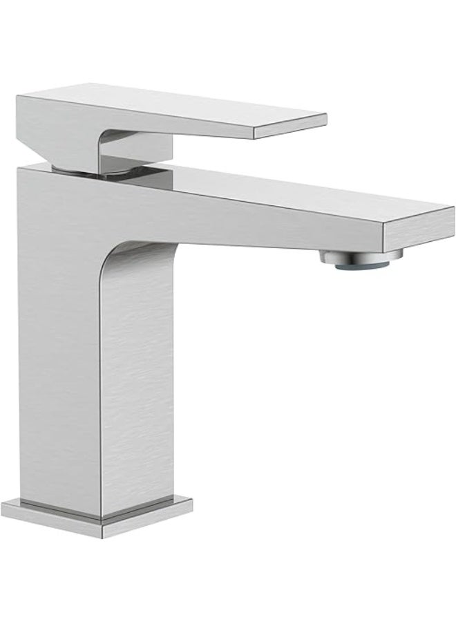 HESANIT Infinity Single Lever Basin Mixer With Pop-Up Waste Stainless Steel Brushed - 8001SSB - Image 1