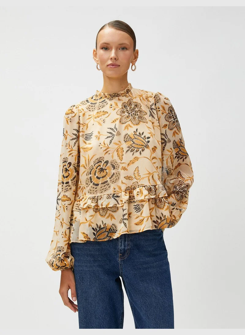 KOTON Floral Blouse Frilled