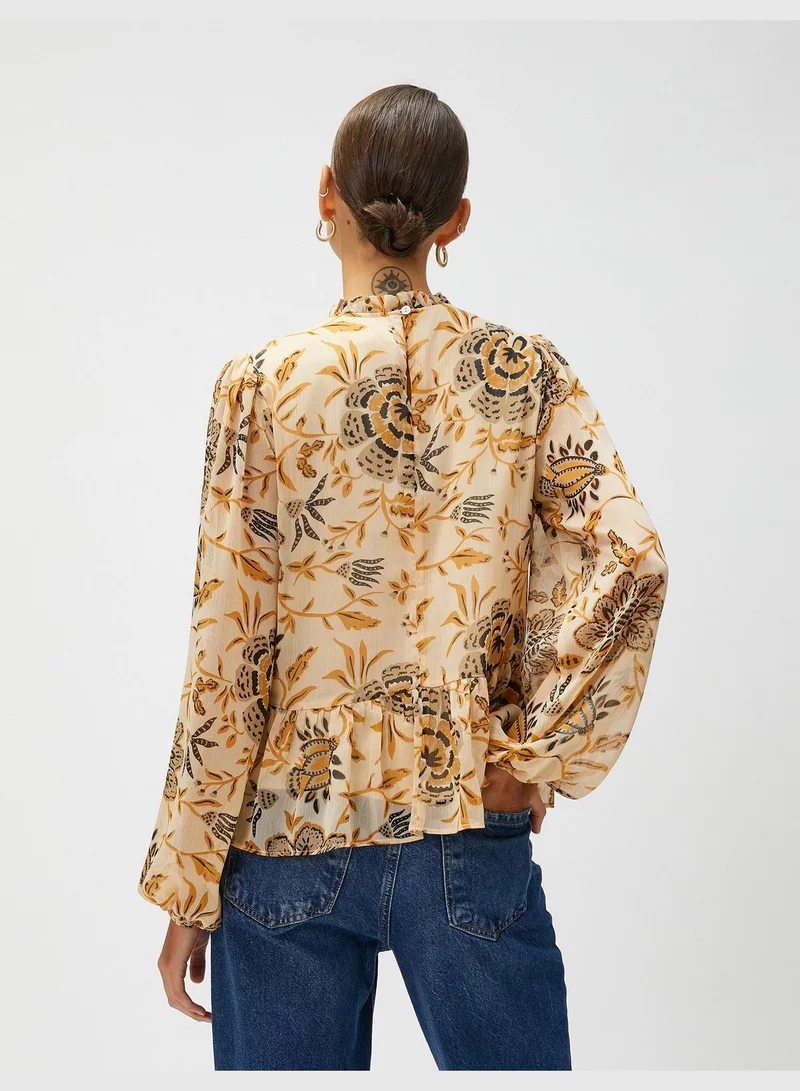 KOTON Floral Blouse Frilled