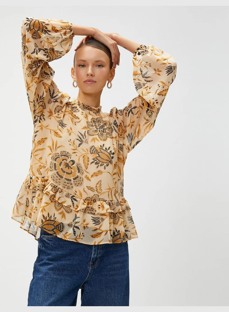 KOTON Floral Blouse Frilled