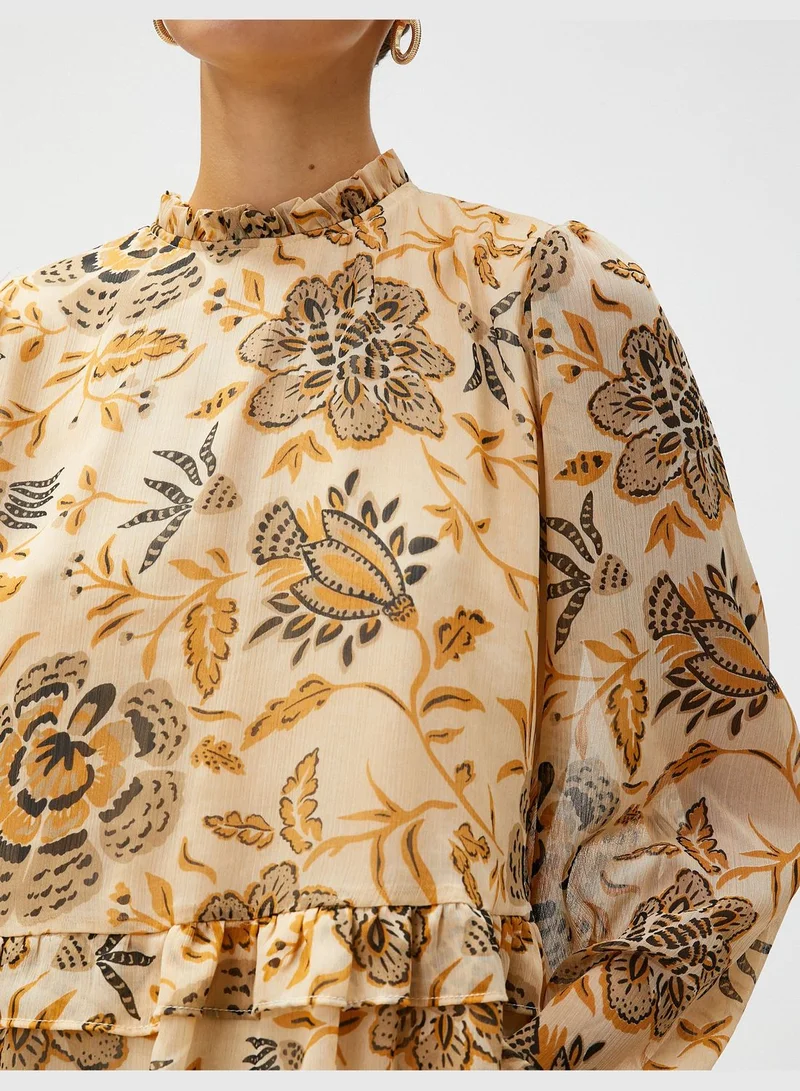 KOTON Floral Blouse Frilled