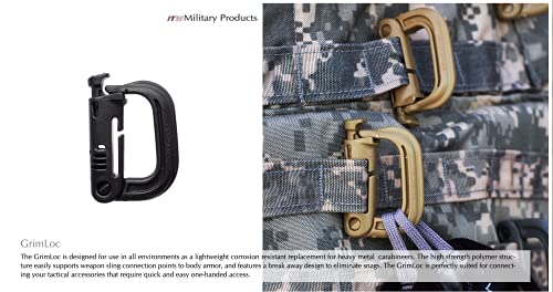 SLSWHLX ITW - 4 Pack - BLACK - D-Ring Grimloc Locking for Molle Webbing. USA Made - Image 4