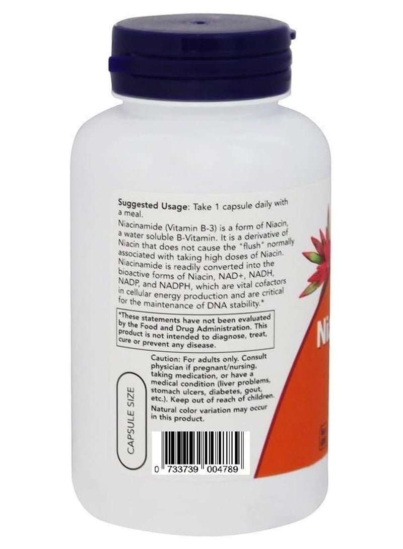 now Niacinamide Vitamin B3 Capsules 100 Caps 500 Mg - Image 2