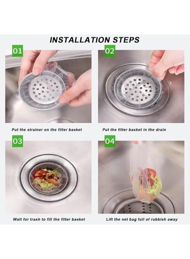50pcs Disposable Sink Strainer Bag Mesh Sink Strainer Garbage Bags for Kitchen Bathroom Sink - Image 3