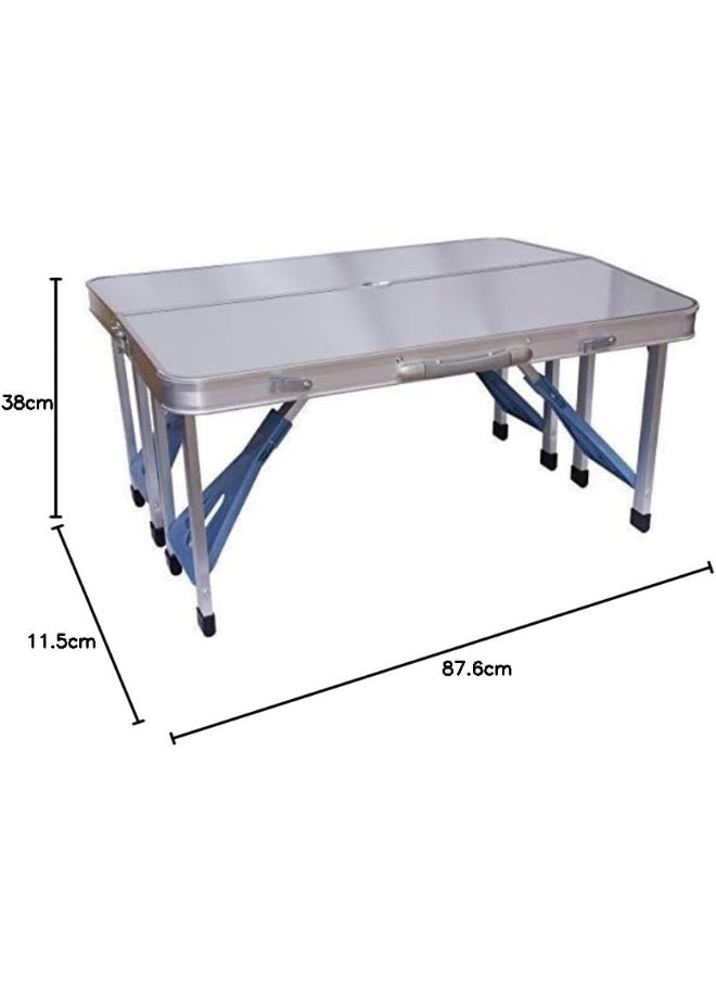 Generic Folding Aluminum Picnic Table With 4 Seats, Silver - BD-ALU-TB  - Image 3