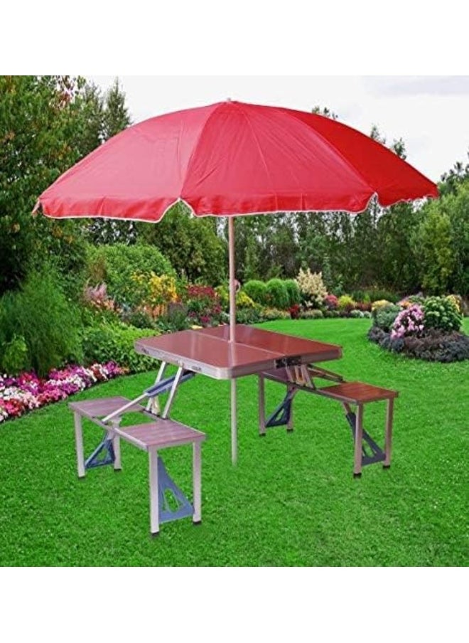 Generic Folding Aluminum Picnic Table With 4 Seats, Silver - BD-ALU-TB  - Image 2