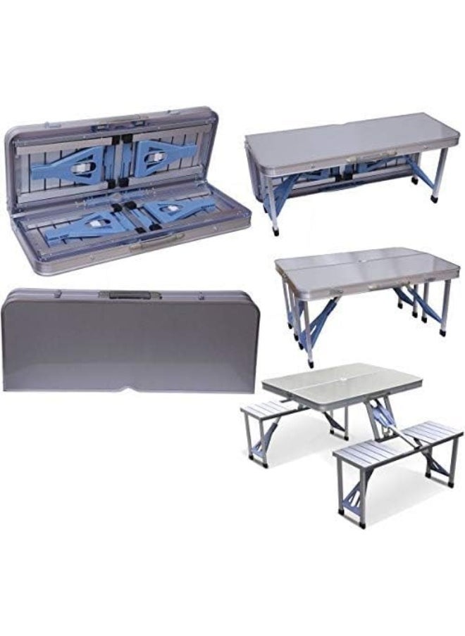 Generic Folding Aluminum Picnic Table With 4 Seats, Silver - BD-ALU-TB  - Image 4