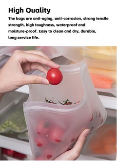 Teuuea 16 Pieces Large Reusable Refrigerator Ziplock Food Storage Bags, Eco-friendly Leakproof Fridge Lunch Bags for Fruit Vegetable Meat Cereal Cookies Sandwich Travel Home Office  - Image 3