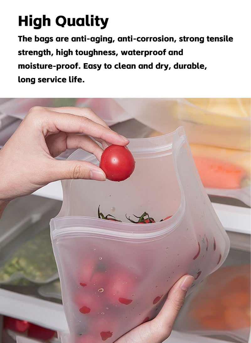 Teuuea 16 Pieces Large Reusable Refrigerator Ziplock Food Storage Bags, Eco-friendly Leakproof Fridge Lunch Bags for Fruit Vegetable Meat Cereal Cookies Sandwich Travel Home Office - Image 3