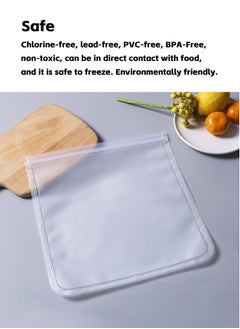 Teuuea 16 Pieces Large Reusable Refrigerator Ziplock Food Storage Bags, Eco-friendly Leakproof Fridge Lunch Bags for Fruit Vegetable Meat Cereal Cookies Sandwich Travel Home Office  - Image 2