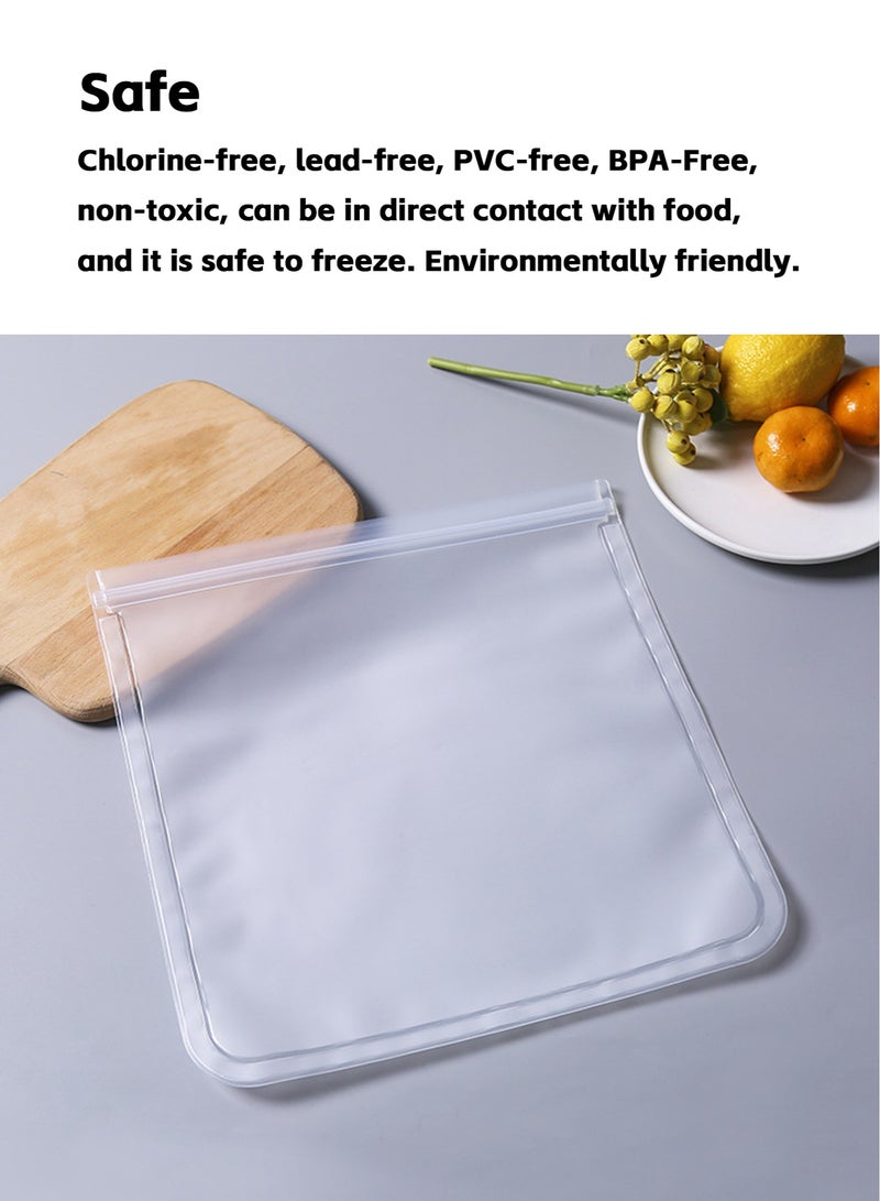 Teuuea 16 Pieces Large Reusable Refrigerator Ziplock Food Storage Bags, Eco-friendly Leakproof Fridge Lunch Bags for Fruit Vegetable Meat Cereal Cookies Sandwich Travel Home Office - Image 2