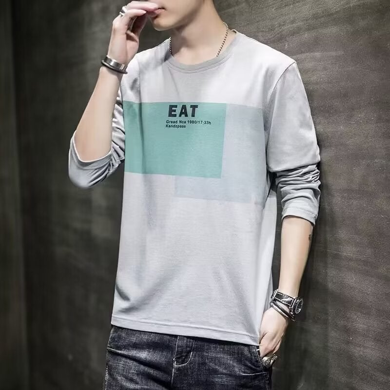 Crocodile Gray T-Shirt Men'S Long-Sleeved T-Shirt Trendy Top Clothes Winter New Bottoming Shirt Casual Men'S T-Shirt - Image 1