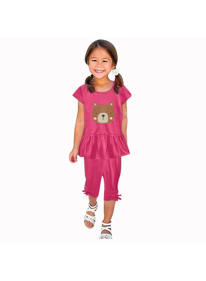 European And American Style Summer New Children's Clothing Girls Short Sleeve Suit Girls Short Sleeve Two Piece Pants Children's Clothing