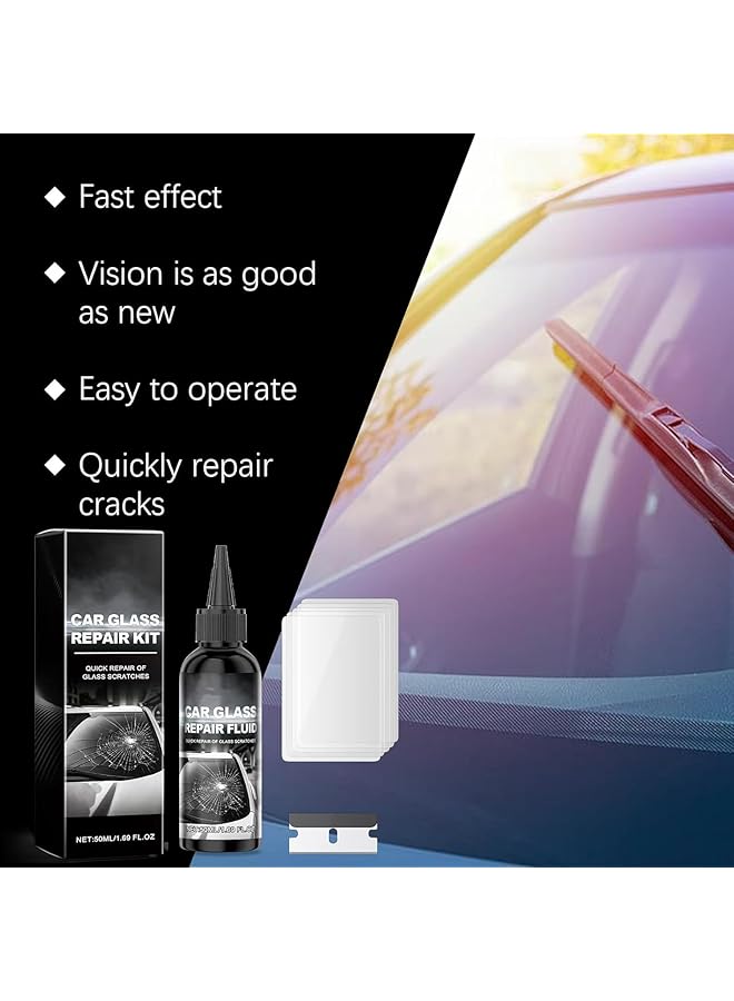 KASTWAVE Windshield Repair Kit, Crack Glass Repair Fluid, Nano Glass Scratch Repair Fluid, Car Windscreen Glass Crack Scratch Remover, Car Glass Repair Glue, Scratch Chip Cracks Repair Kit - Image 5