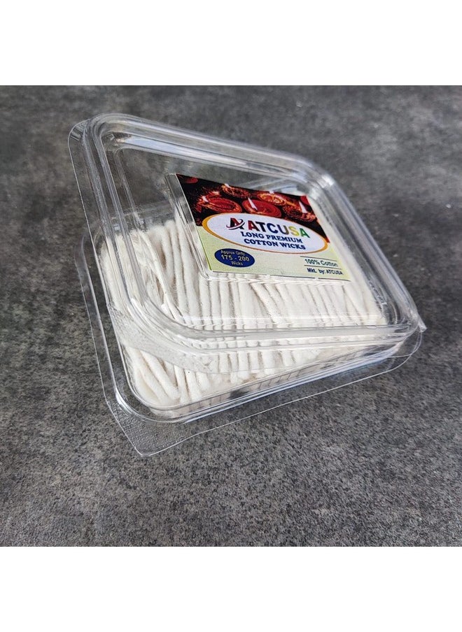 ATCUSA Handmade Long Cotton Wicks For Puja Pooja Jyot Batti Oil Lamp Diyas Diwali Deepawali Diya Ideal For Brass, Kuber Clay Diya Home Mandir Temple (Plain Cotton Wicks - Box Packed (170-200 Wicks Approx))  - Image 3