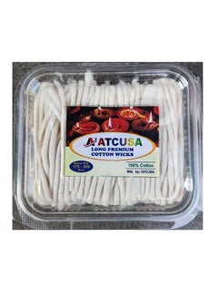 ATCUSA Handmade Long Cotton Wicks For Puja Pooja Jyot Batti Oil Lamp Diyas Diwali Deepawali Diya Ideal For Brass, Kuber Clay Diya Home Mandir Temple (Plain Cotton Wicks - Box Packed (170-200 Wicks Approx))  - Image 1