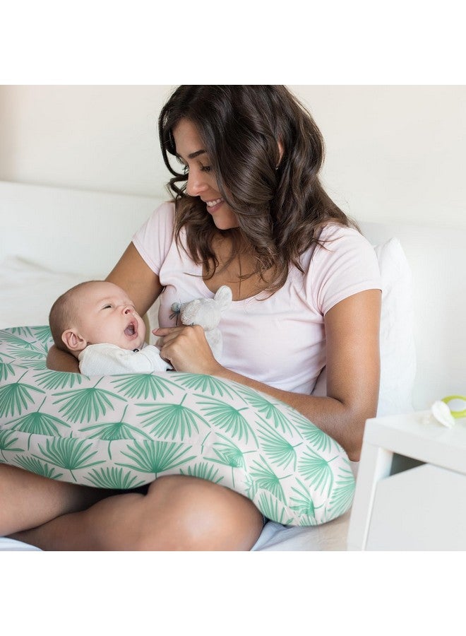 The Peanut Shell The Peanutshell Nursing Pillow & Cover - Soft Newborn Nursing Baby Girl or Boy Pillow Covers, Supportive & Comfortable Breastfeeding, Tummy Time Baby Essentials - Boho Botanical - Image 1