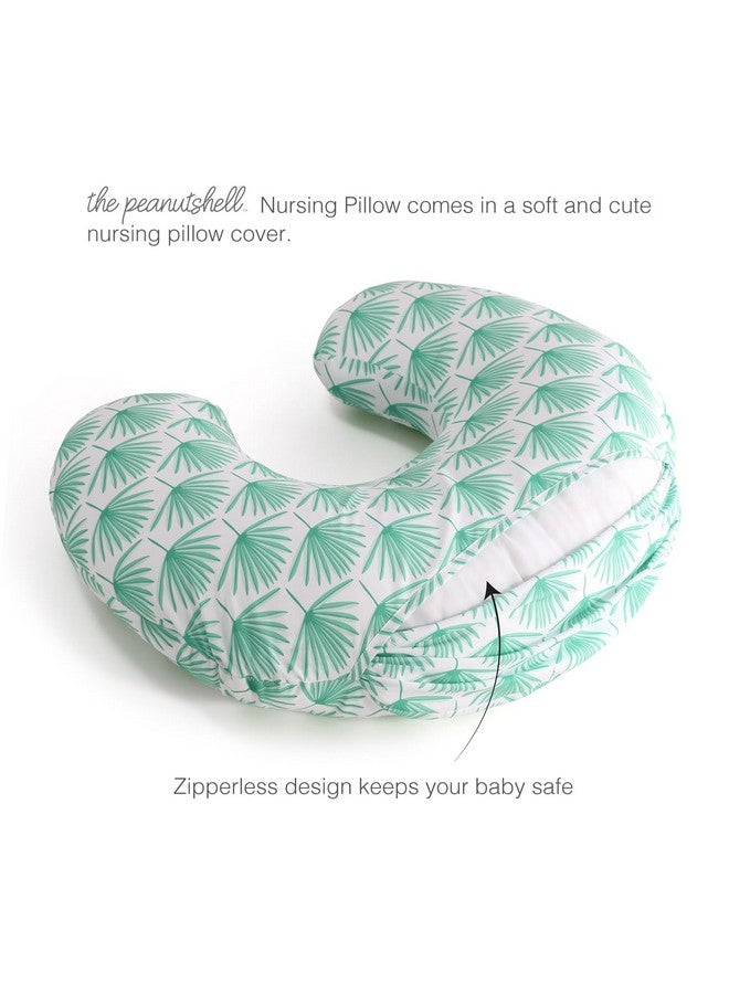 The Peanut Shell The Peanutshell Nursing Pillow & Cover - Soft Newborn Nursing Baby Girl or Boy Pillow Covers, Supportive & Comfortable Breastfeeding, Tummy Time Baby Essentials - Boho Botanical - Image 3