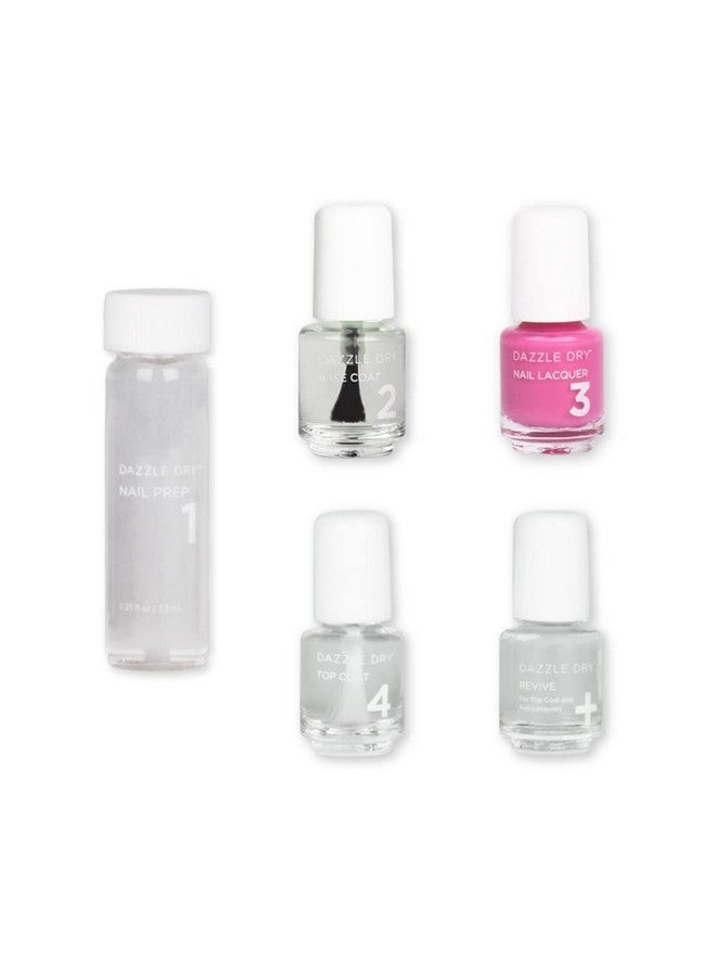Dazzle Dry Mini Kit 4 Step System Cherry Parfait A Medium Bright Pink With Raspberry Undertones. Full Coverage Cream. (5 Piece Kit) - Image 1