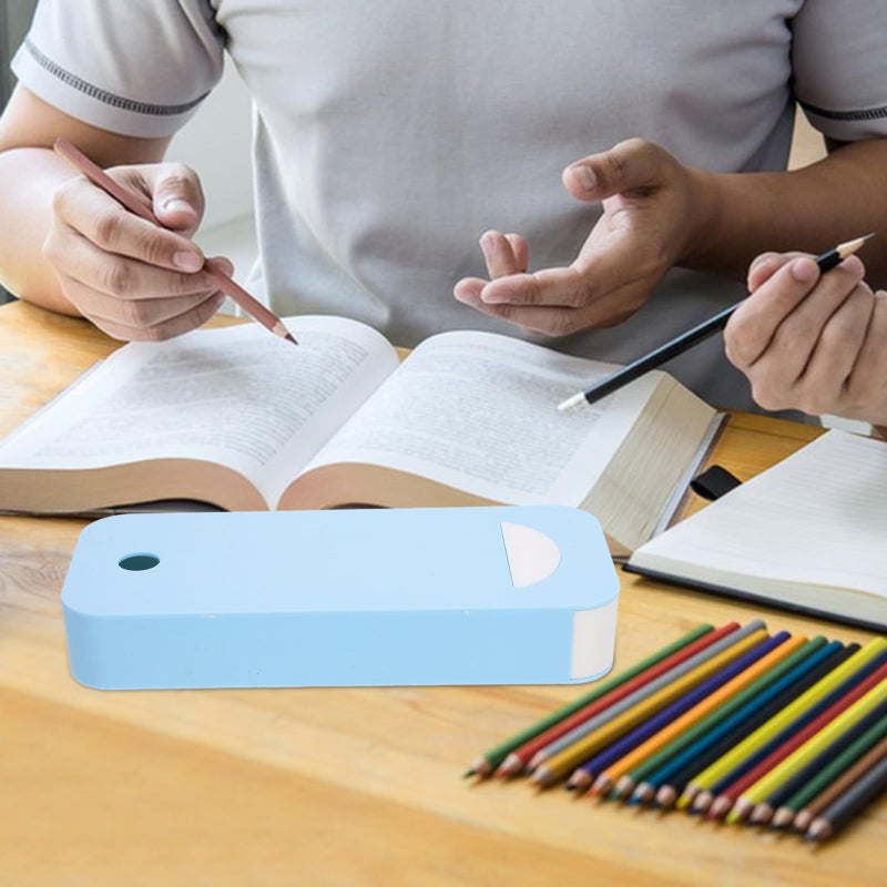 Blue Plastic Desk Drawer Organizer For Pen Ruler Hidden Storage Office Student Workspace - Image 5