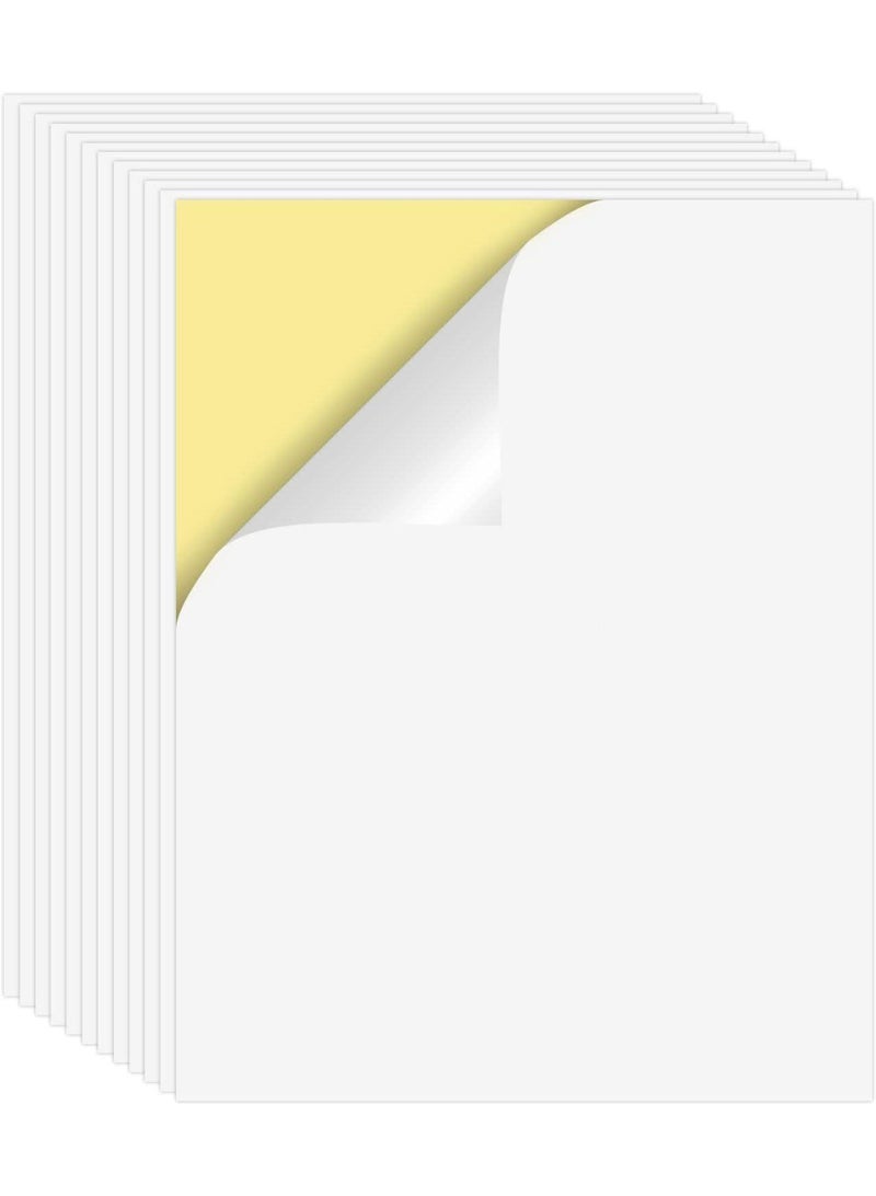 100 Sheets A4 Printable Sticker Paper - Matte White Full-Sheet Label for Inkjet & Laser Printers, DIY Adhesive Paper (29.7 x 21 cm) - Image 1