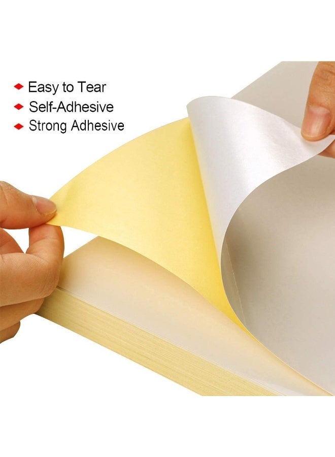 100 Sheets A4 Printable Sticker Paper - Matte White Full-Sheet Label for Inkjet & Laser Printers, DIY Adhesive Paper (29.7 x 21 cm) - Image 4