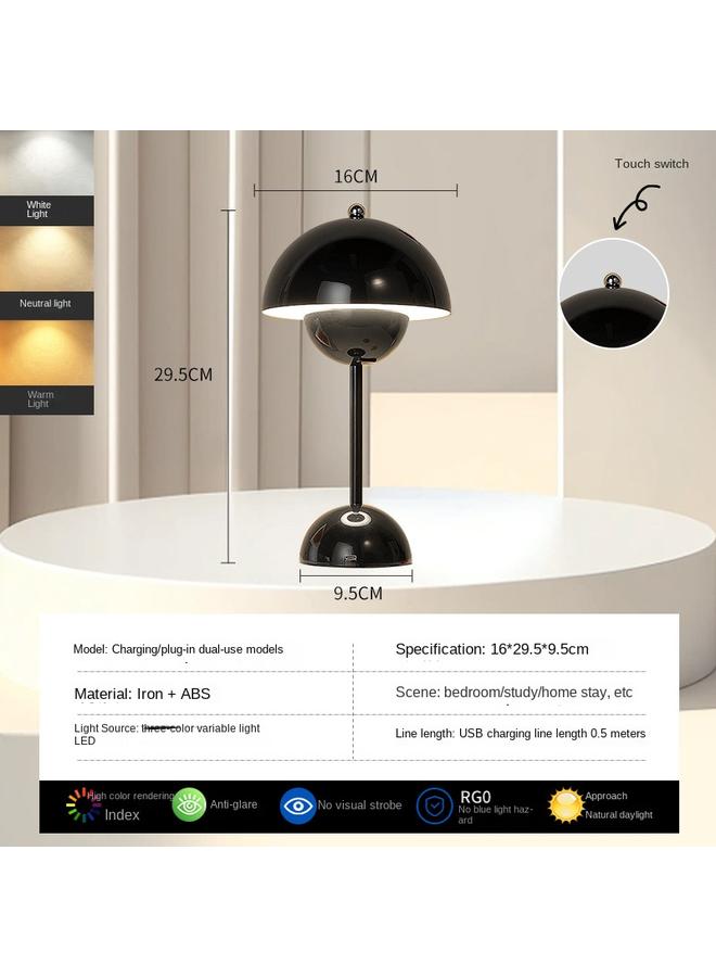 الأزرق جي دبليو مصباح برعم زهور مصباح بجانب السرير لغرفة النوم مصباح سعيد لمرافقة الزفاف مصباح طاولة غرفة زفاف جديد زوج من مصباح الفطر جو احتفالي - Image 1