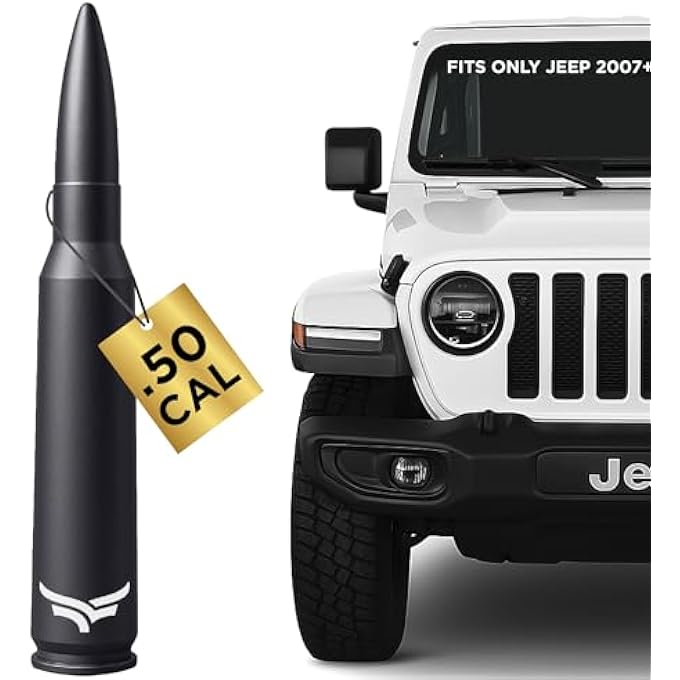 EcoAuto Car Antenna For Jeep Wrangler Jk  Jl 20072023  Gladiator  Short Antenna  AntiTheft Design  Highly Durable Truck Antenna  Matte Black - Image 1