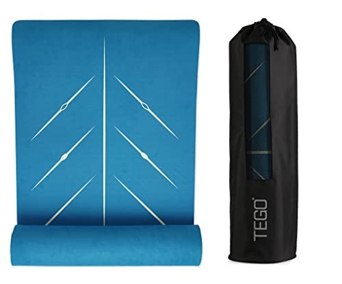 TEGO Core Yoga Mat (Teal Gold) | 8mm Ultra-Cushioned TPE Mat with Posture Reference Lines | Antimicrobial, Non-Slip, Lightweight & Portable with Carry Bag | Beginner-friendly Yoga Mat | 72/78 x 26” | Joint-Friendly Mat - Image 1