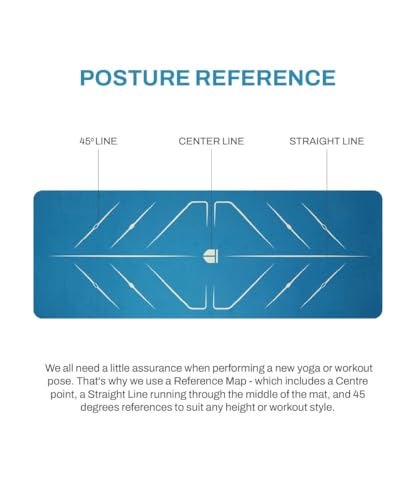 TEGO Core Yoga Mat (Teal Gold) | 8mm Ultra-Cushioned TPE Mat with Posture Reference Lines | Antimicrobial, Non-Slip, Lightweight & Portable with Carry Bag | Beginner-friendly Yoga Mat | 72/78 x 26” | Joint-Friendly Mat - Image 5