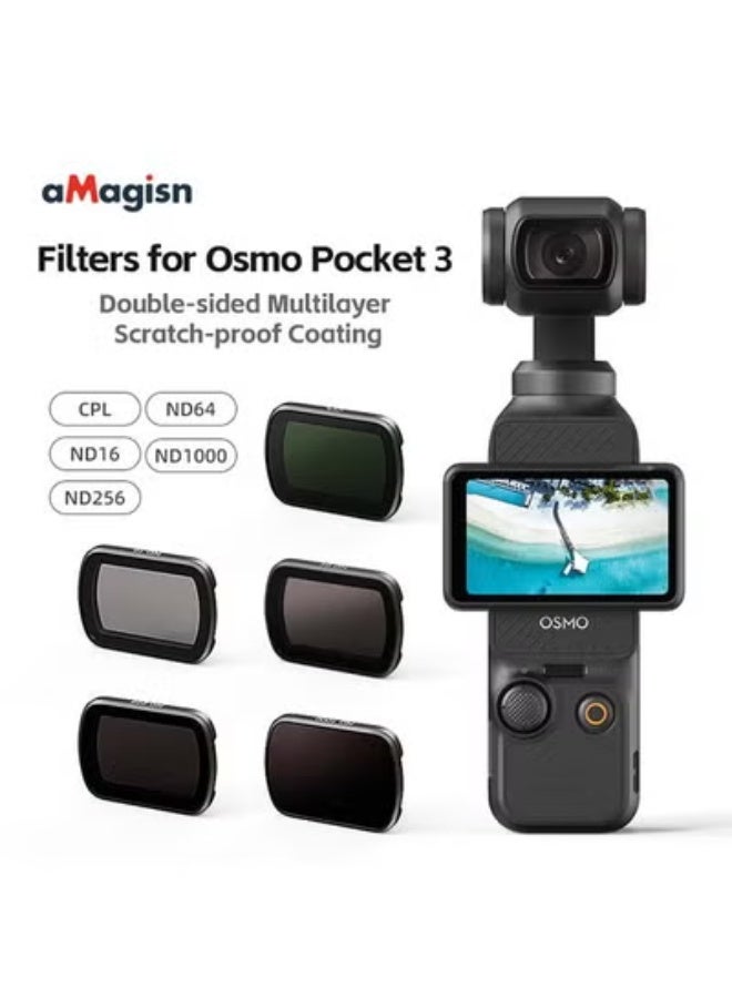 aMagisn فلاتر ممتازة وعدسة واقية من aMagisn لـ DJI Osmo Pocket 3 - الملحقات الأساسية لكاميرات الحركة (ND16/64/256/1000) - Image 3