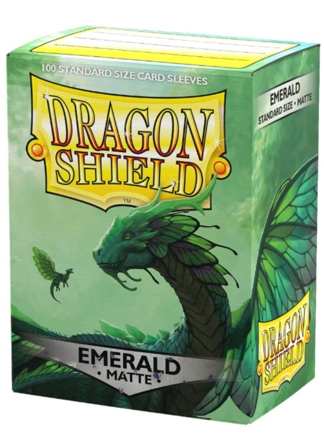 دراجون شيلد Dragon Shield - Matte Standard Size Sleeves 100pk - Emerald - Image 1