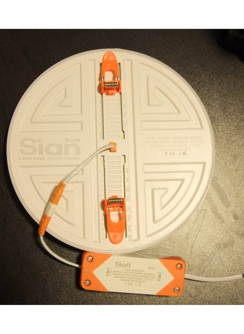 Sian Tech 10-piece set of 36W in-wall panel spotlights with white light output (6500K), 3600 lumens, and a lifespan of 25,000 hours. Includes a three-year replacement warranty and is made of high-grade aluminum, ensuring a lifespan of up to 10 years. (Sian Tech) - Image 4