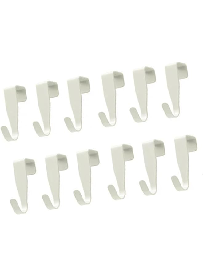 S-TOP 12 PCS Over Cabinet Door Hook, Carbon Steel Door Hook, Rounded Edge, Ideal for Bathroom - Image 1