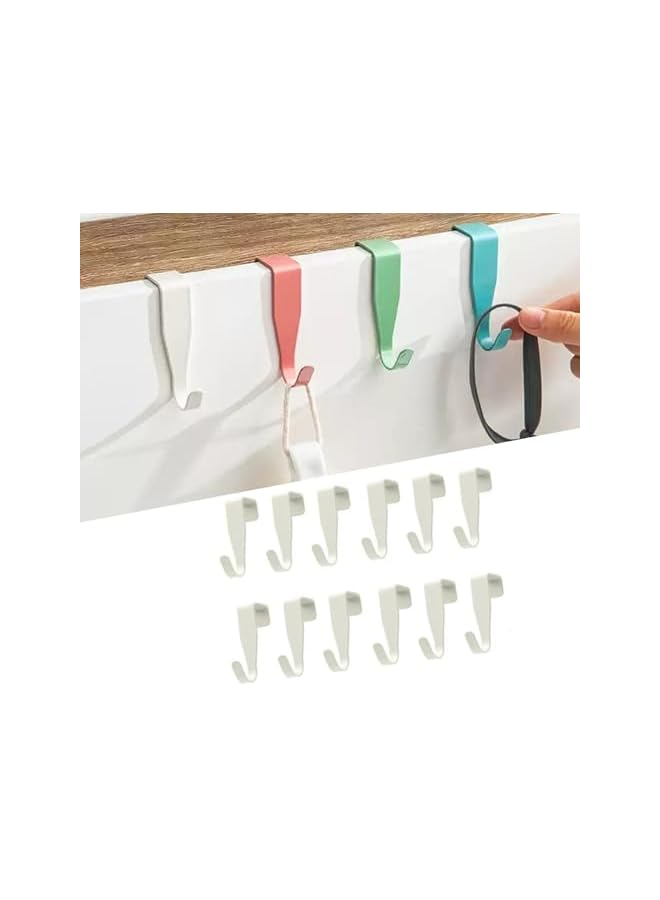 S-TOP 12 PCS Over Cabinet Door Hook, Carbon Steel Door Hook, Rounded Edge, Ideal for Bathroom - Image 2