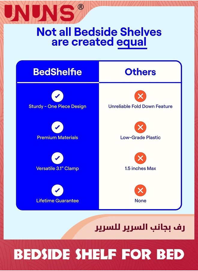 رف بجانب السرير للسرير، أساسيات غرفة النوم الجامعية، ملحقات السرير العلوي، منظم الوجبات الخفيفة بمشبك على المنضدة، تخزين صينية الطاولة الجانبية للسرير العائم، أبيض - pzsku/Z310E2E7BFE12ED812424Z/45/_/1702631206/1863a02d-c997-4ad7-933d-9d04cee44064