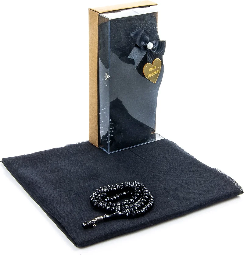 İhvan Online Mevlid Gift Set - With Rosary - Covered - Black Color