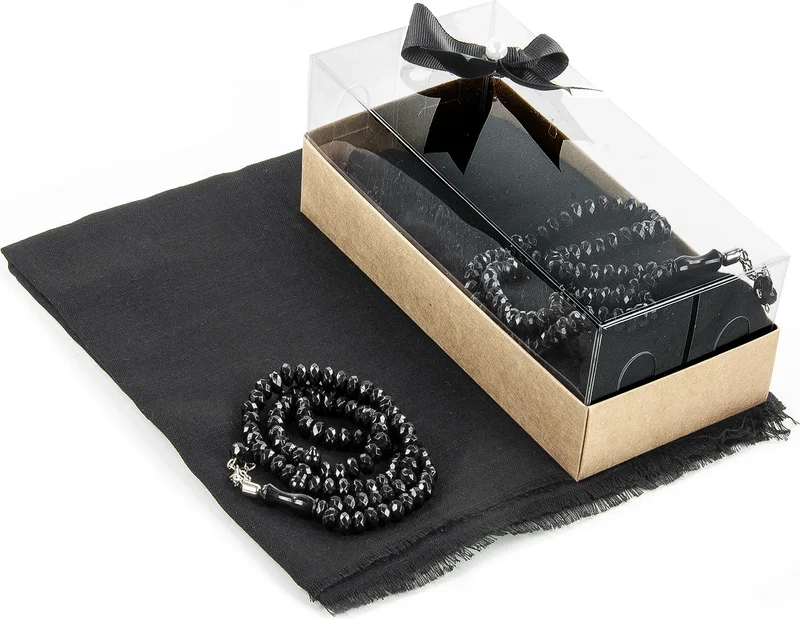 İhvan Online Mevlid Gift Set - With Rosary - Covered - Black Color