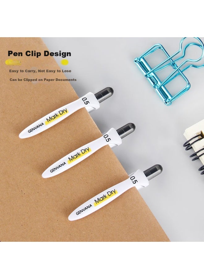 Genvana Quick-Drying 0.5Mm Black Soft Rubber Grip Gel Pen With Bullet Tip, Press Type Signature Pen, Student Water Pen 12Pcs/Box G-1318-029 - Image 3