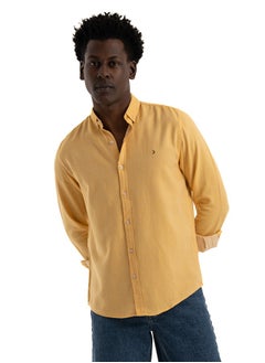 Shirt Men's, Stylish Long-sleeved  Oxford Cotton, Yellow